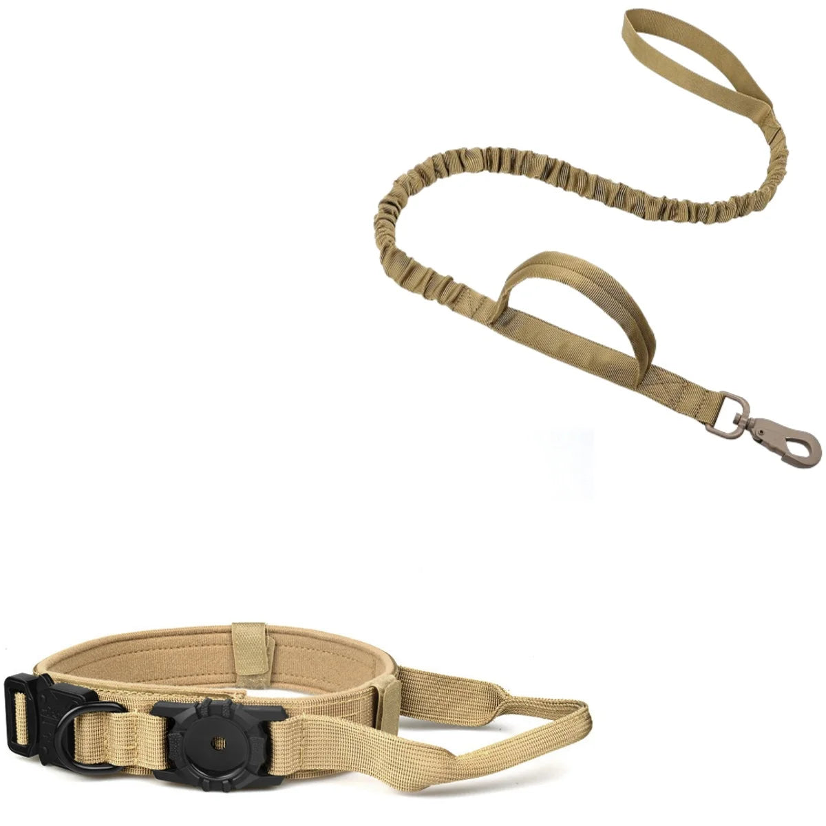Tactical AirTag Dog Collar, with AirTag Holder and Handle Military Dog Metal Buckle Adjustable GPS Collar for Medium Large Dogs