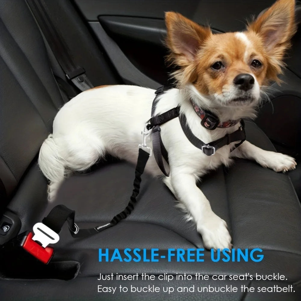 Car Seat Belt Pet Adjustable Cat Dog Car Seat Vehicle Dog Harness Lead Clip Safety Lever Traction Dog Collars Dog Accessoires