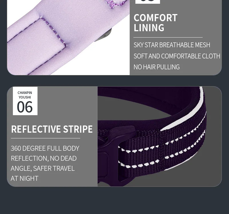 Reflective AirTag Dog Collar, Heavy Duty Dog Collar with Adjustable AirTag Holder Case Accessories for Small Medium Large Dogs