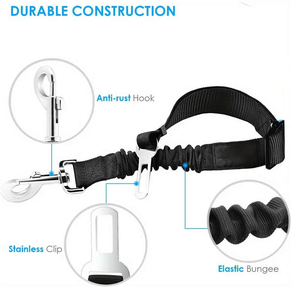 Car Seat Belt Pet Adjustable Cat Dog Car Seat Vehicle Dog Harness Lead Clip Safety Lever Traction Dog Collars Dog Accessoires